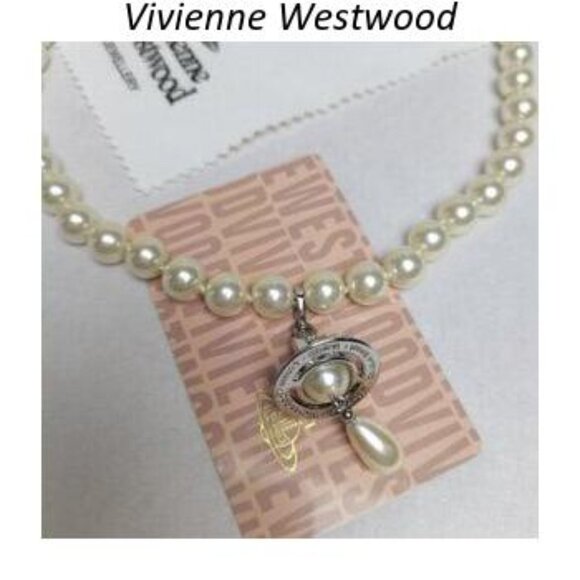 Vivienne Westwood Pink Enamel Pearl Orb Earrings - Picture 3 of 5